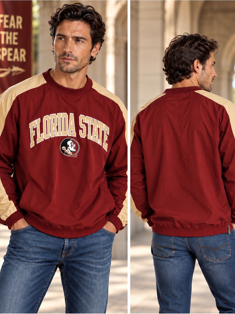 Florida State Seminoles FSU Pullover Windbreaker Jacket Men’s XL